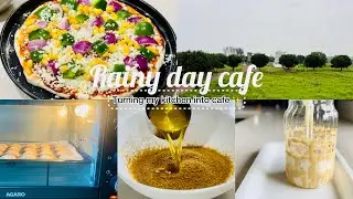 Rainy Day Cafe Vibes 🌧️ Cookies, Pizza & Cold Coffee | My Kozy Lifestyle 