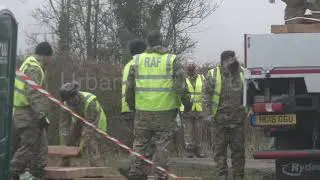 RAF Chinook helicopter stuck in the mud in Oxfordshire after emergency landing