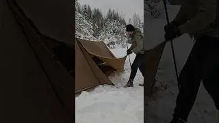 Setting up Camp in -12&deg;C 🥶 - Full Video on My Channel #camping #outdoors #bushcraft