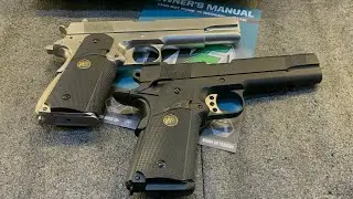 WE Airsoft 1911 MEU Silver Full Metal Gas Blowback or Color Black Option review and testing
