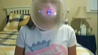 Dubble Bubble Beauty Blowing Bubbles In Her Room