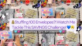 💰Stuffing 100 Envelopes?! Watch Me Tackle This SAVINGS Challenge! 🔥 #100envelopechallenge #savemoney