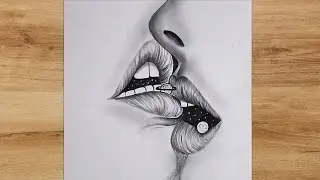 how to draw kissing lips for beginners
