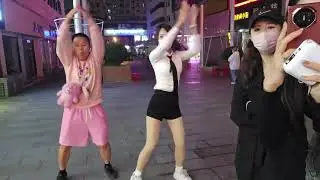 Taemin1998 in China: Taemin challenges random guy and cute jawn to a dance battle, who won?