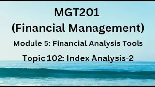 MGT201 (Financial Management) Module 5: Financial Analysis Tools Topic 102: Index Analysis-2