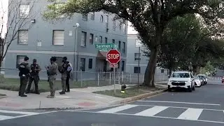 AUTHORITIES ON GUARD IN WASHINGTON DC NEIGHBORHOOD