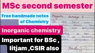 MSc second semester Inorganic chemistry notes || Inorganic chemistry notes #samikshanagar