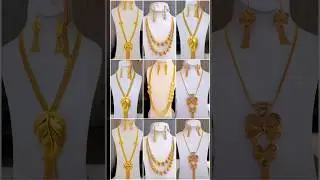 Комплекты длинных ожерелий из 21-каратного золота, дизайны 2024 года #goldjewellery #trending #sh...