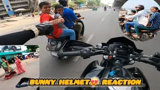 Reaction on bunny helmet!!reaction on cute girl 😍|| reaction on Public reaction 😆 || baby reaction 😆
