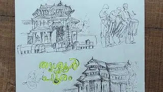 Thrissur pooram special drawing.. ❤(timelapse) Missing a  lot🤐☹️
