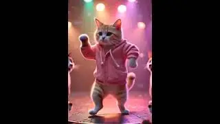 Disco Cat Steals the Spotlight with Epic Dance Moves! #youtubeshorts #cat #cute