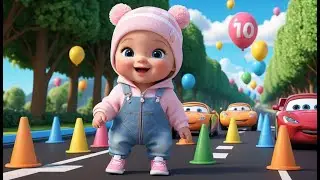 Counting Cars Race | Fun Counting Nursery Rhyme for Kids | Baby Learning Song