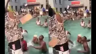 Alleged Teenage Yahoo Boys making money rain at a pool party raises eyebrows online