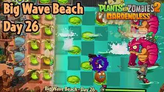 Big Wave Beach - Day 26 [PC] (Hardest difficulty) | Plants vs Zombies 2 Gardendless