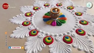  धनतेरस स्पेशल दिया रंगोली II Laxmi pujan special Diya 🪔 rangoli. Diwali Special new rangoli 2025.