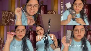 Title:-apne khride hue saman ka show off || tripod || camera light || eyeliner || lip tint 