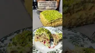 Fıstıklı Napolyon pasta( kanalımda ayrıntılı video,tarif mevcut) #tatlı #yemektarifleri #viral#trend