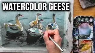 How to Paint Geese in Watercolor 🎨 | Full Process