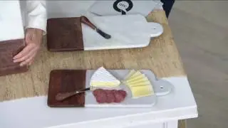 ED On Air Marble and Wood Cheese Board by Ellen DeGeneres on QVC