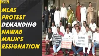 Maharashtra BJP MLAs continue protest demanding Nawab Malik's resignation