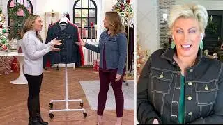 Belle by Kim Gravel Fit & Flare Stretch Denim Jacket on QVC
