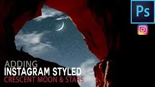 How To Add An Instagram Styled Moon and Stars In Photoshop
