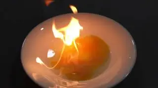 Cooking an egg with fire
