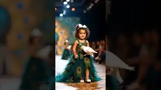Runway Magic: Baby Girl&rsquo;s Adorable Walk with White Doves! #shorts 🔥🍉🎈👠&hearts;️