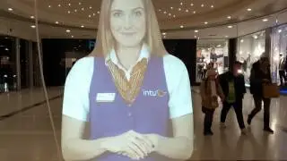 Interactive Video Projection of a Staff Member at the Intu Braehead in Glasgow Scotland