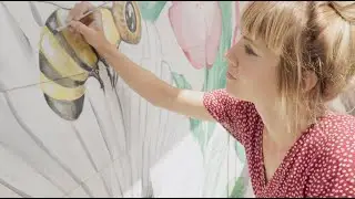 Mural / Blumenwand Kunstwerk Ligarti & Mencke Gartencenter
