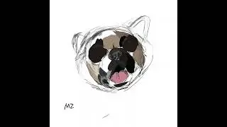 dog caricature, digital painting