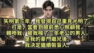 失明第三年，我發現自己重見光明了。可是，當看到眼前悉心照顧我，親吻我，被我喊了三年老公的男人。是我的豪門繼兄後。我決定繼續裝盲人。#小说 #爱情 #故事