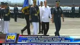 Pagpapatuloy ng modernization program, tiniyak ni Pres. Aquino sa ika-68th anniv ng PAF