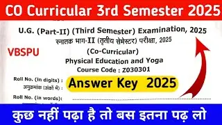 CO Curricular 3rd Semester VBSPU Answer key 2025 | VBSPU Co Curricular  Answer key Paper  2025