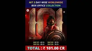 HIT 3 Day-Wise Worldwide Box Office Collection #hitthethirdcase #hit3 #nani #srinidhishetty #dasara