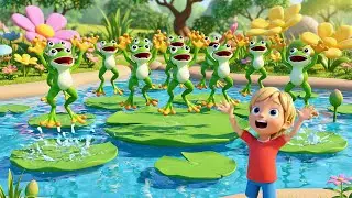 Nine Little Toy Frogs Hop Hop Hop | Nursery Rhymes for Kids & Baby Songs