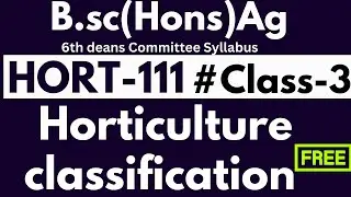 HORT-111 Fundamentals of Horticulture Class-3 Classification of Horticulture crops #bscag #hortijrf