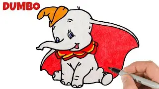 How to Draw Dumbo Cute | Cartoon drawings