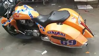 Wrapped Polaris Victory Motorcycle - Stars and Stripes edition!