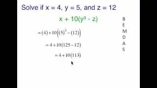 Replacement Example 5 From the BEMDAS Math Program