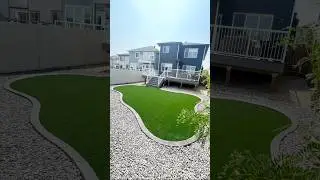 Backyard Landscape - Artificial Turf Installation - LJH Contracting