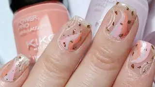 ABSTRACT Nail Art / PASTELS and Gold FOIL Nail Art / EASY Nails / Nail Art for BEGINNERS