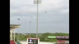 RAF Hercules aircraft fly over Sixfields, 5 May 2017