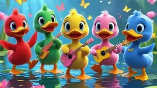 5 Little Ducks Happy Crew 🦆 | Kids Cartoon Song in English | Toddlers 🌈🎊