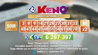 Tirage du soir Keno&reg; du 20 septembre 2025 - R&eacute;sultat officiel - FDJ