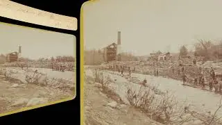 Brass works from east, Haydenville, Mill River Flood 1874 (VR 3D still-image)