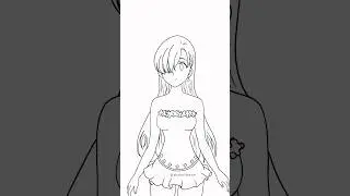 Drawing Elizabeth Liones From The Seven Deadly Sins (Fast Speed) #digitalart #anime #shorts