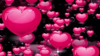 💖Pink Love Heart Flying/Moving with Bubbles & Star Particles Background Video Loop (1-Hour No Sound)