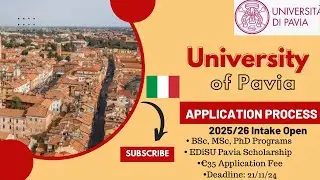 UNIVERSITY OF PAVIA 2025 APPLICATION PROCESS | STUDENT JOBS, SCHOLARSHIPS | STUDY IN ITALY 2025