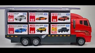 Unboxing 13 Tomica Luxury Cars and Storing Them in the Large Convoy Truck